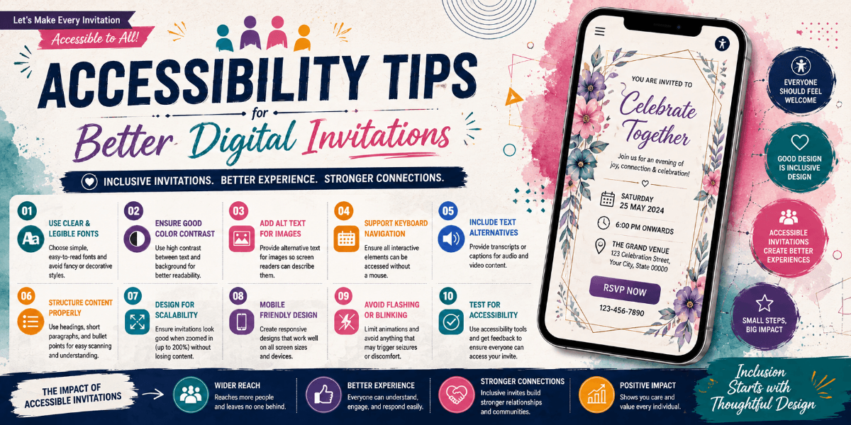 Accessible digital invitation with clear typography and high readability
