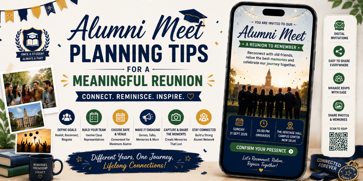 Alumni gathering together at a college reunion event