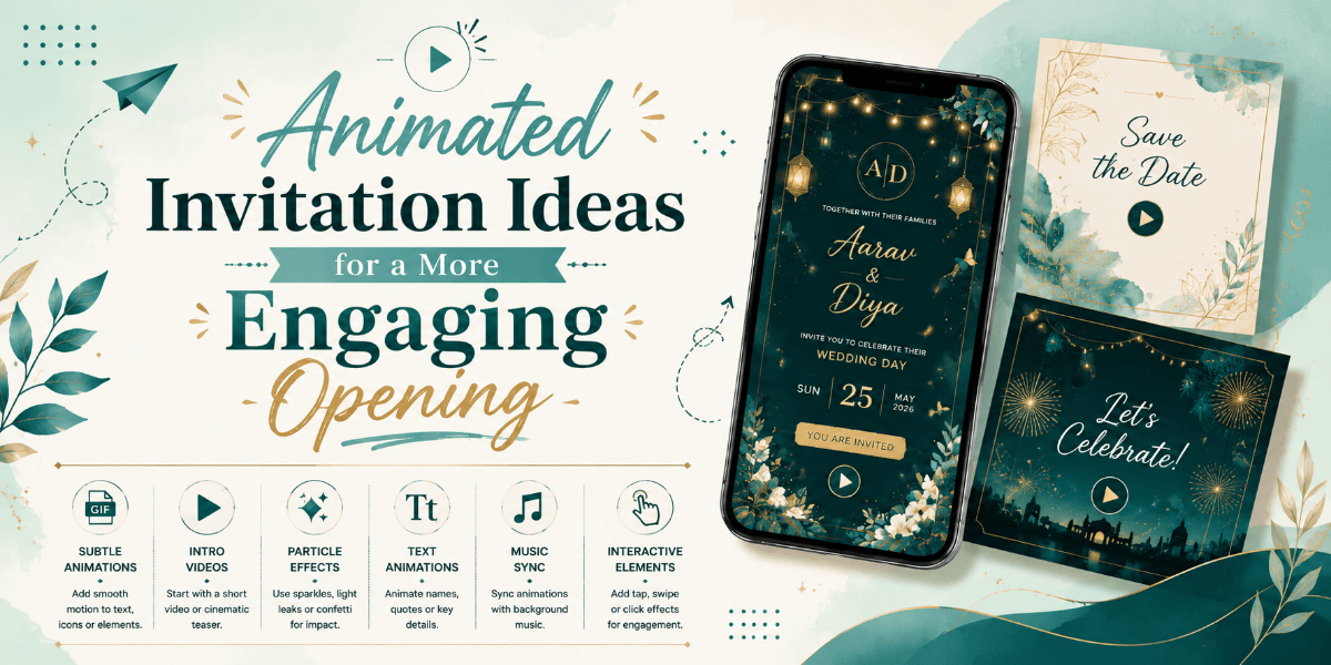 Animated digital invitation concept with elegant opening motion