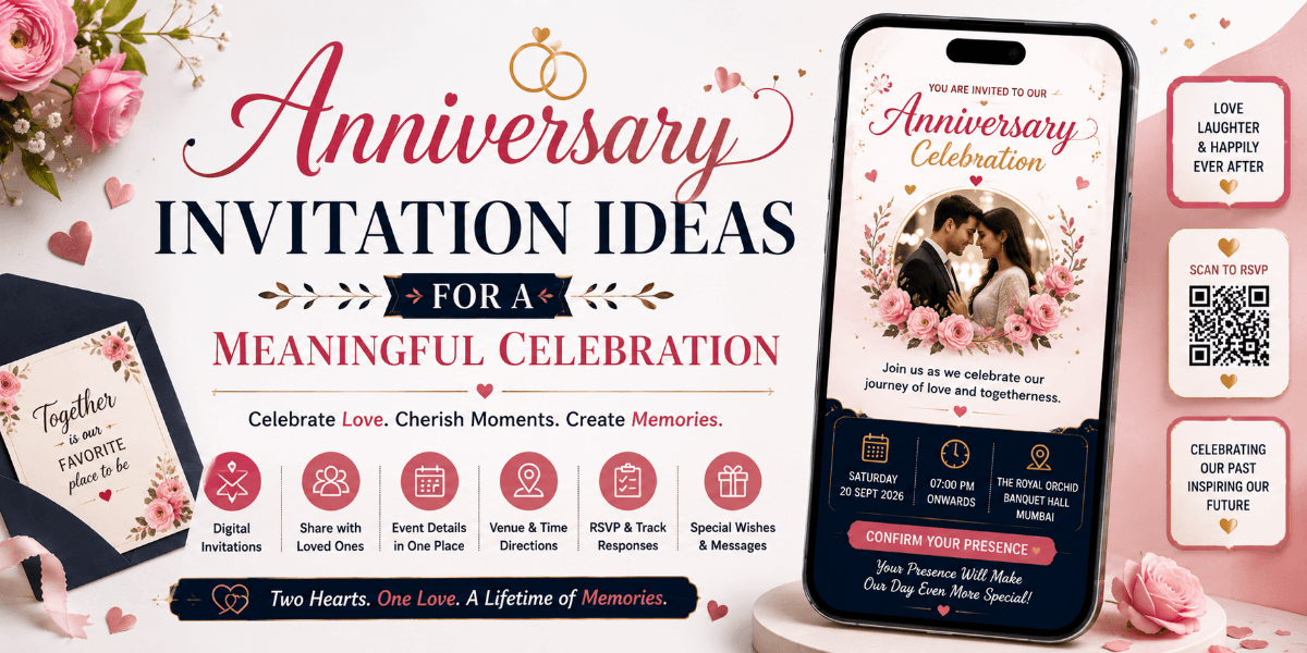 Elegant digital anniversary invitation for a milestone celebration
