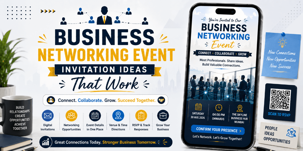 Professional digital business networking event invitation