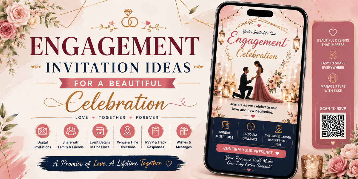 Elegant digital engagement invitation for a couple's celebration
