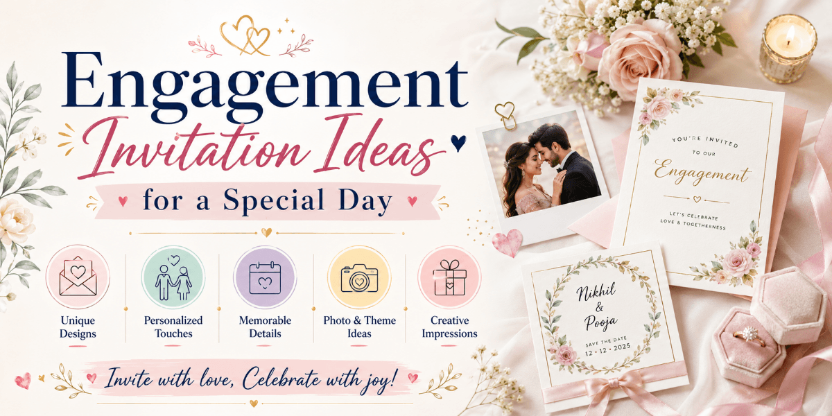 Elegant digital engagement invitation featuring a couple's names