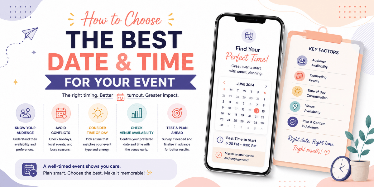 Event organizer selecting a suitable date and time for an upcoming event