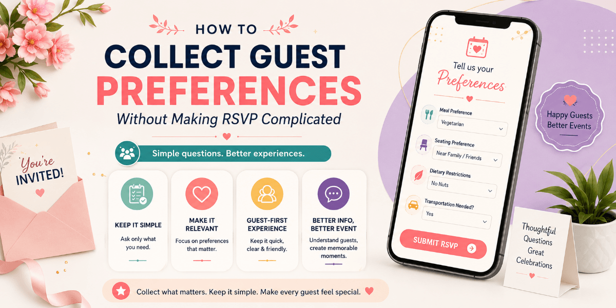 Digital RSVP form collecting simple guest preferences for an event