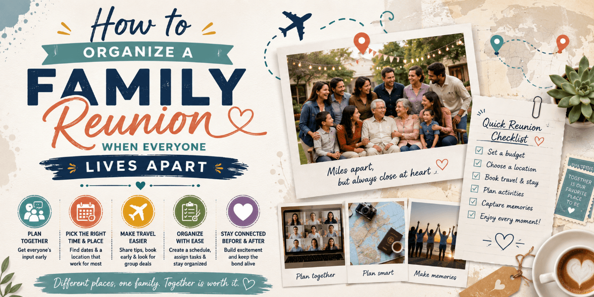 Family members gathering together for a planned family reunion