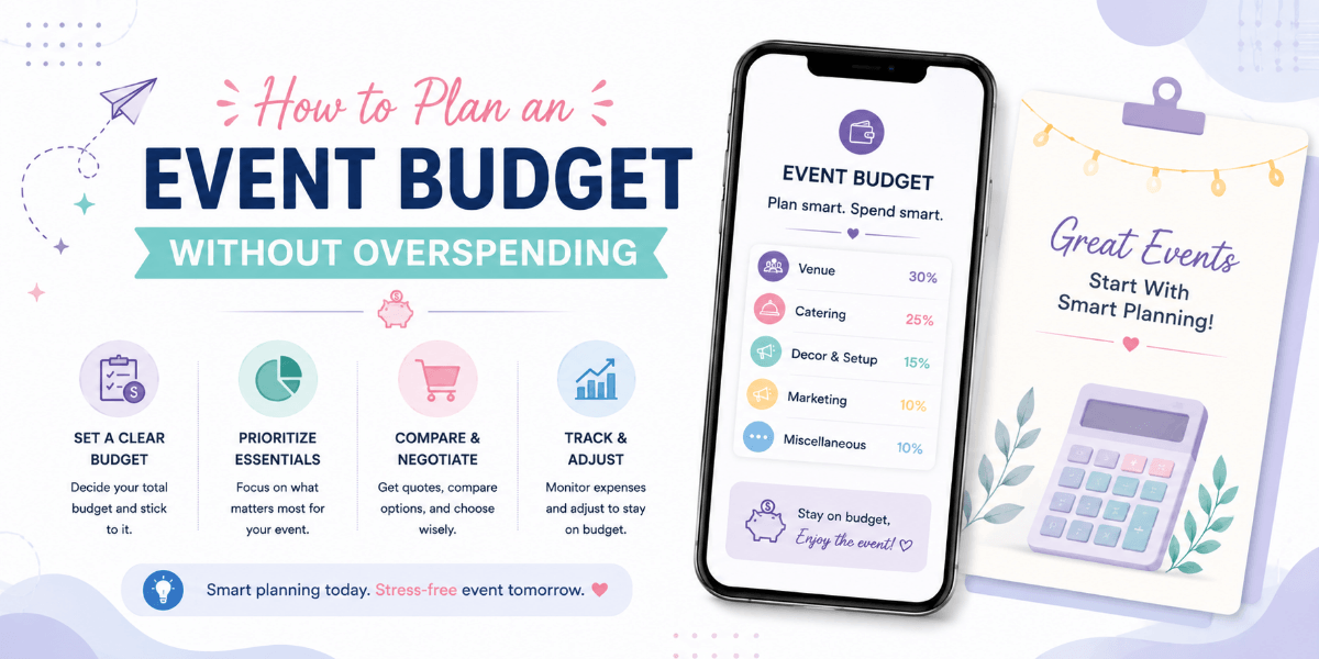 Event organizer planning a budget for an upcoming celebration