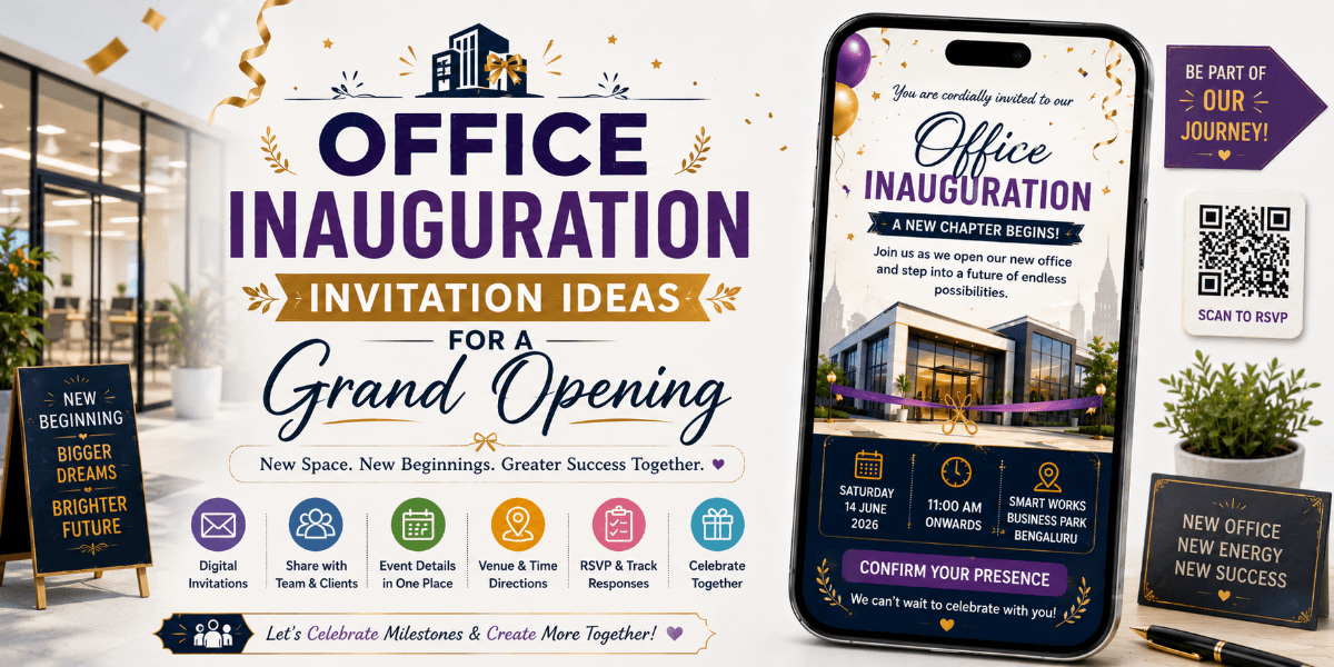 Professional digital office inauguration invitation for a new business opening