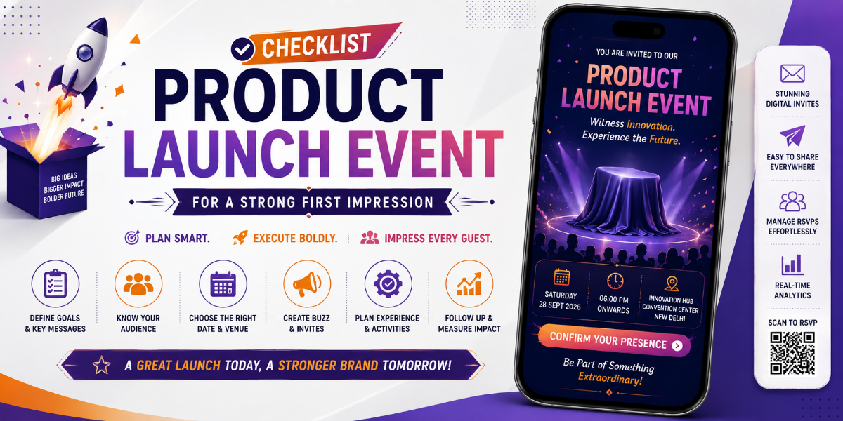 Product launch event prepared for guests and business attendees