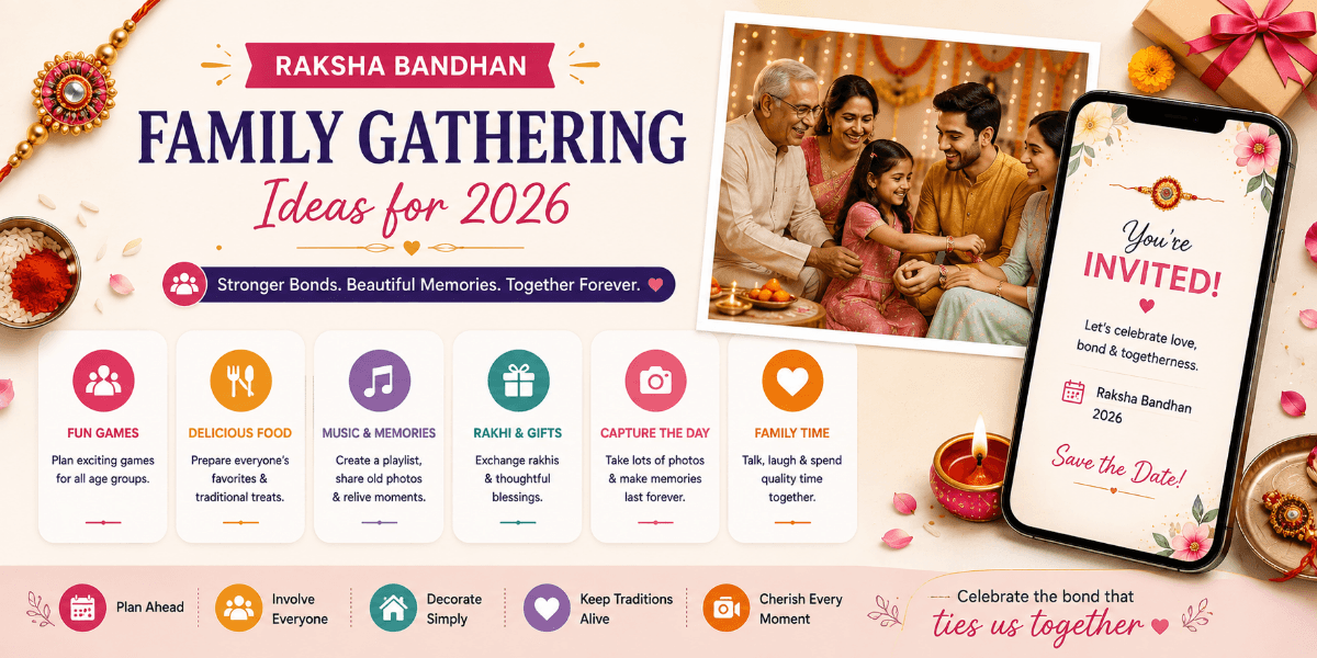 Family gathering prepared for a Raksha Bandhan celebration