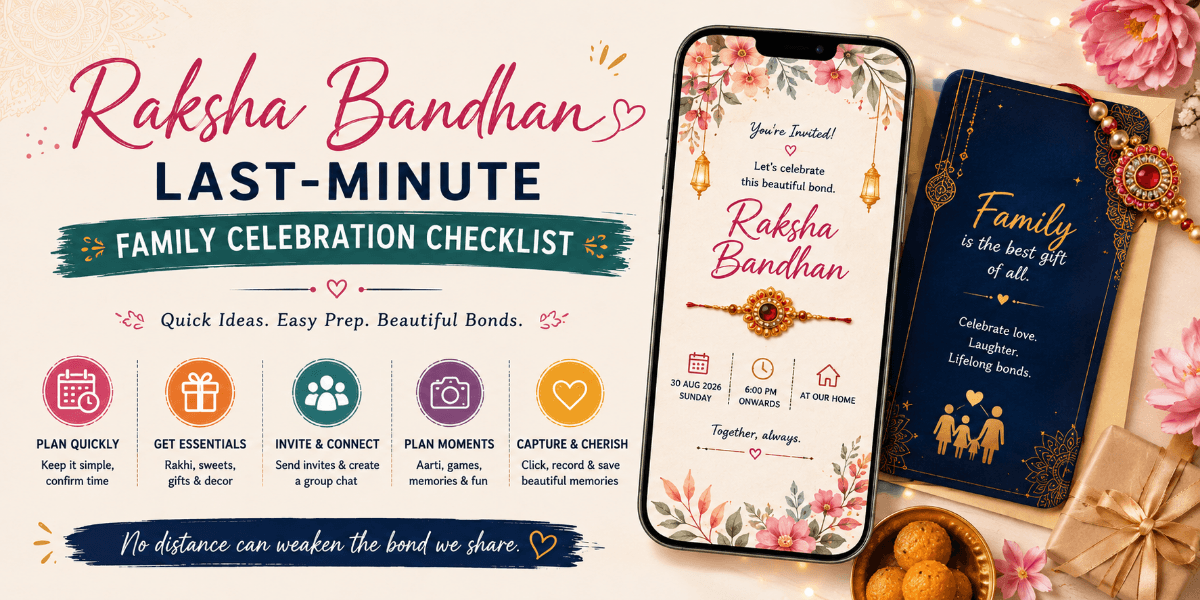 Raksha Bandhan family celebration checklist with rakhi ceremony and gathering preparations