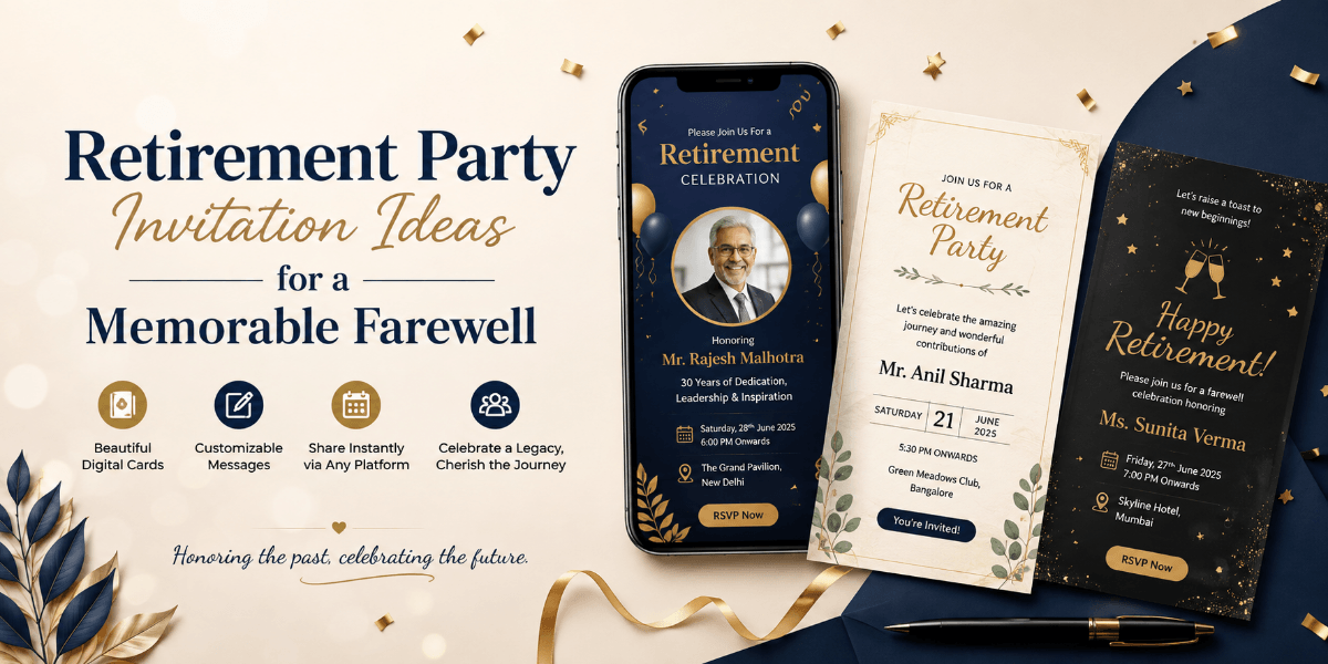 Elegant digital retirement party invitation for a memorable farewell celebration