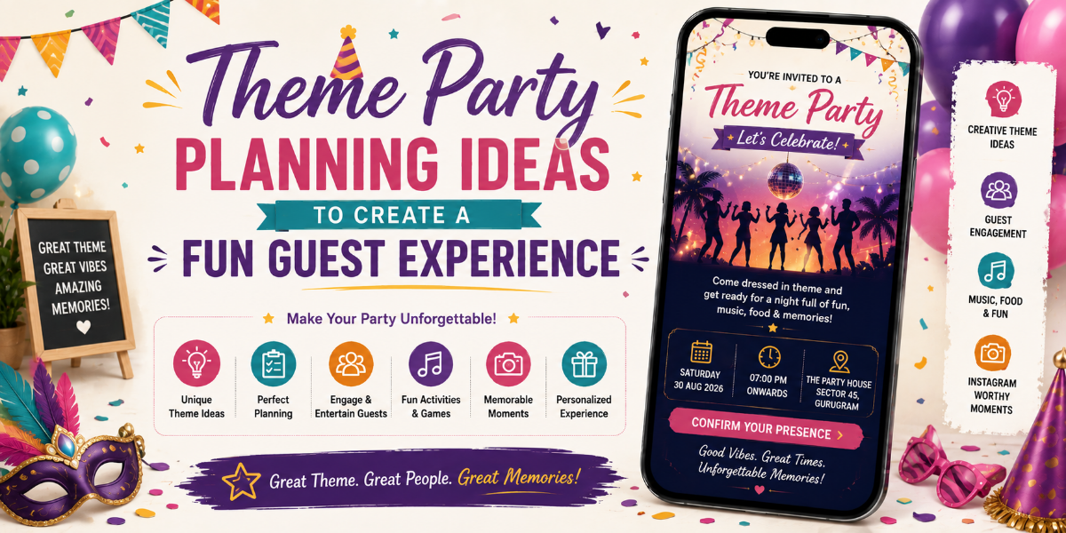 Guests enjoying a creative themed party with coordinated decorations