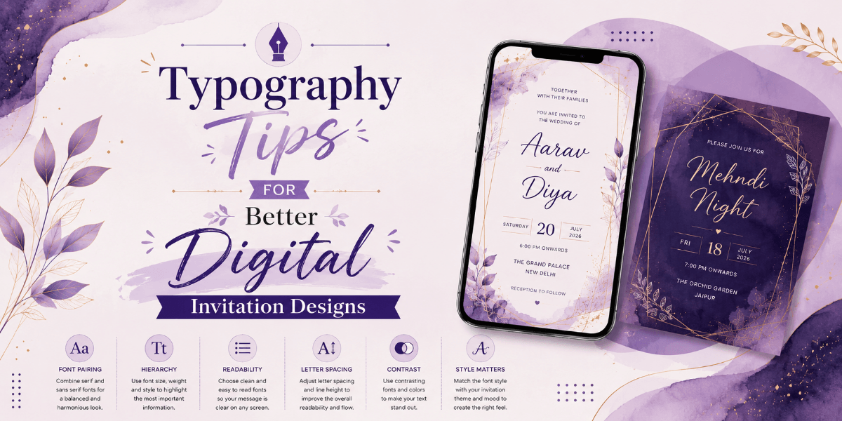Digital invitation featuring elegant typography and clear text hierarchy