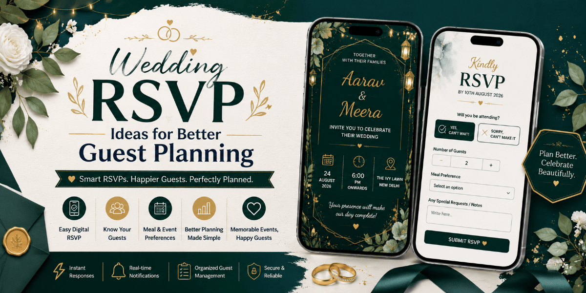 Digital wedding RSVP form for managing guest responses