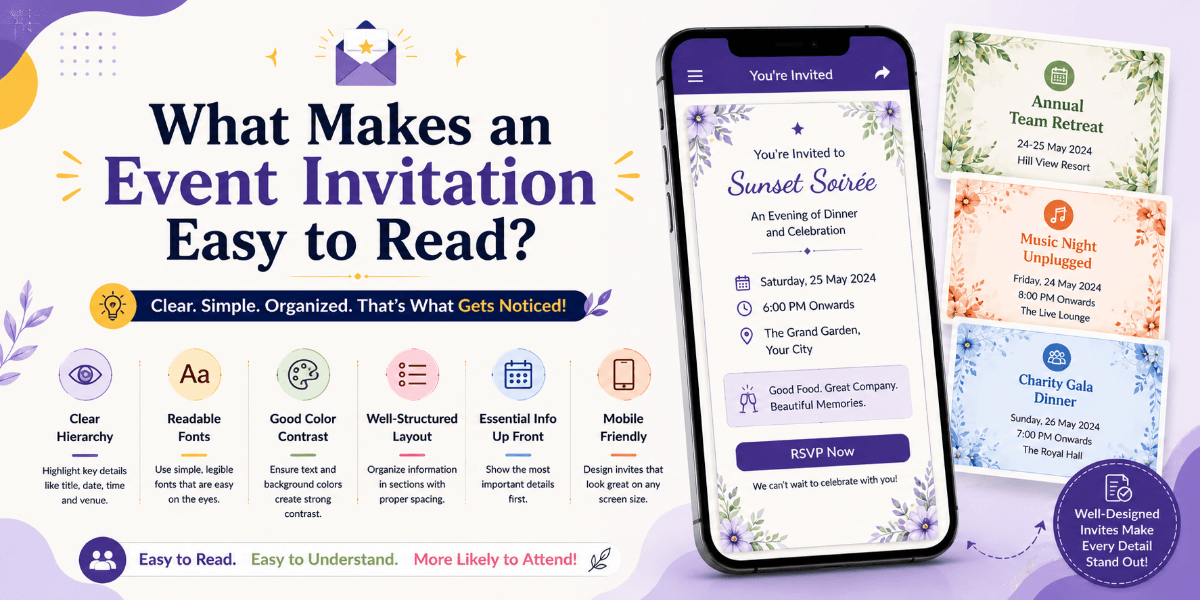 Readable digital event invitation with clear typography and organized information