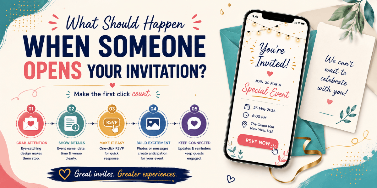 Digital invitation opening screen designed to create a strong first impression