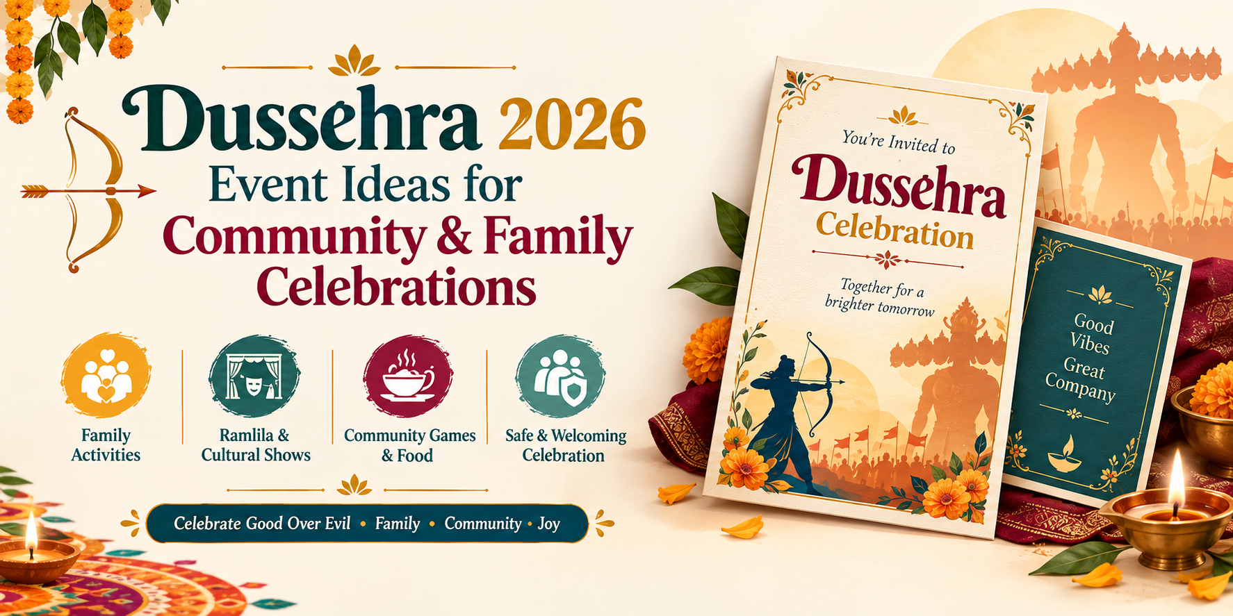 Dussehra 2026 digital invitation for community and family celebration