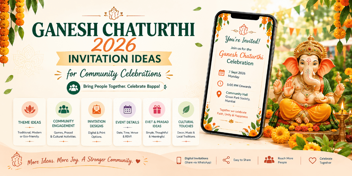 Ganesh Chaturthi 2026 community celebration digital invitation