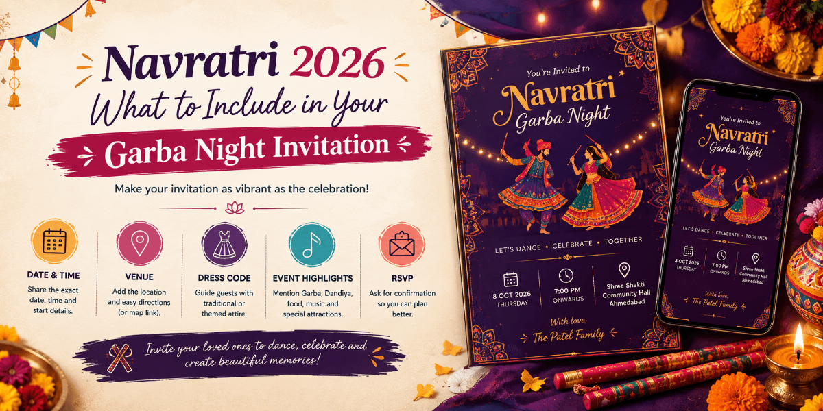 Navratri 2026 Garba night digital invitation