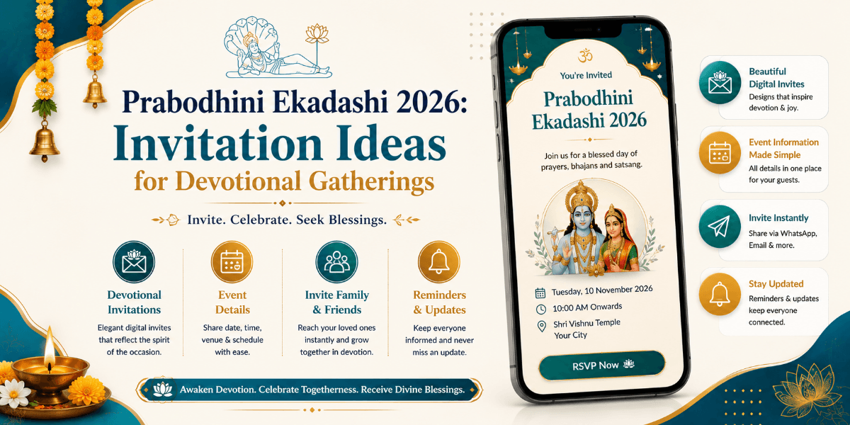Prabodhini Ekadashi 2026 digital invitation for a devotional gathering
